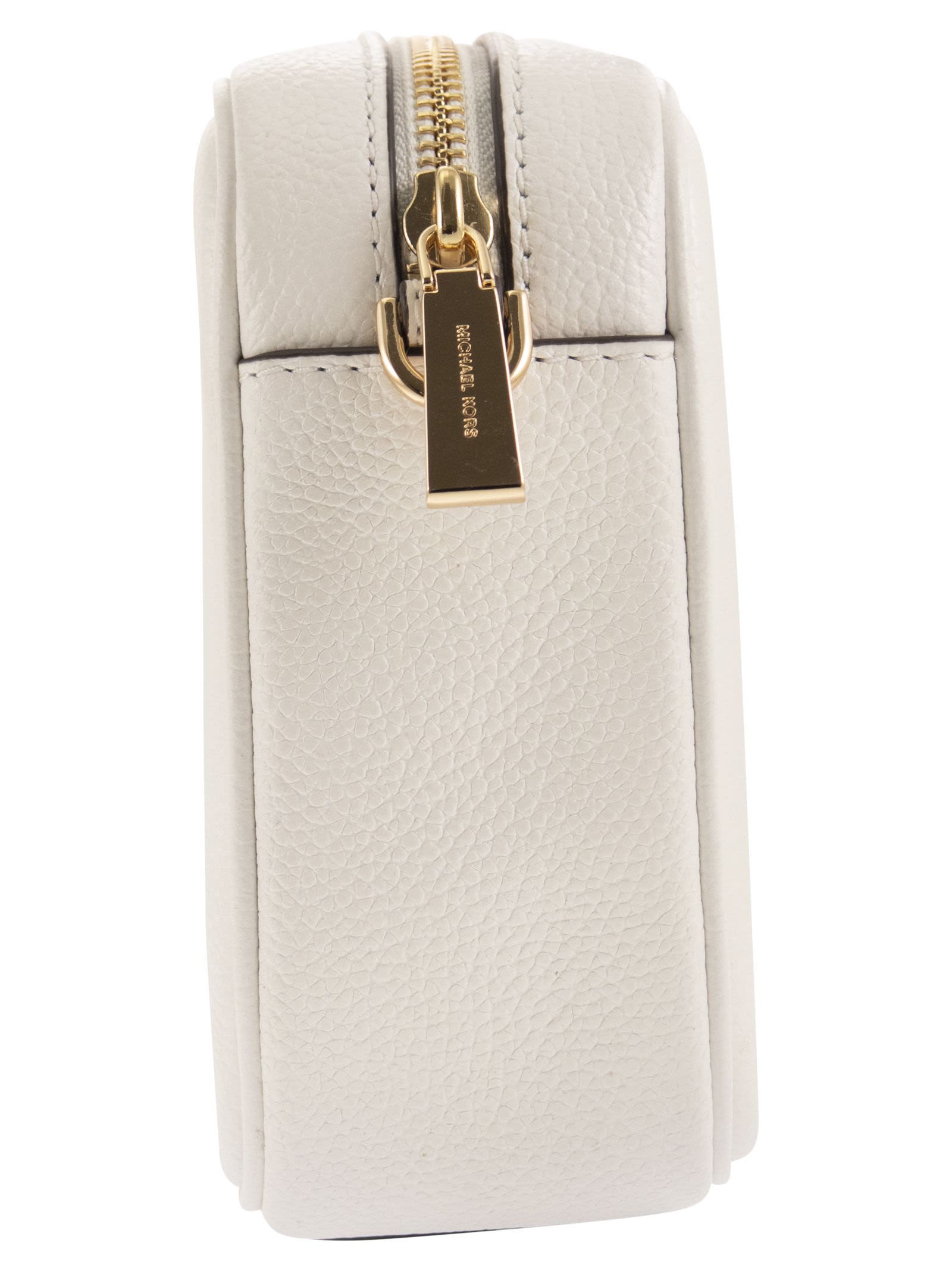 Shop Michael Kors Ginny - Leather Shoulder Bag In White