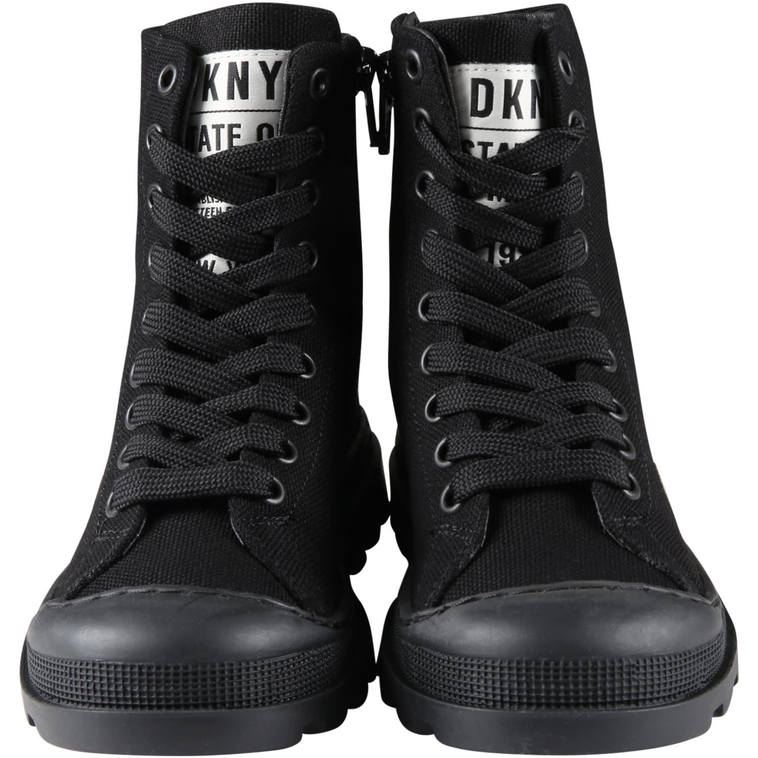 DKNY BLACK SNEAKERS FOR GIRL WITH WHITE LOGO 