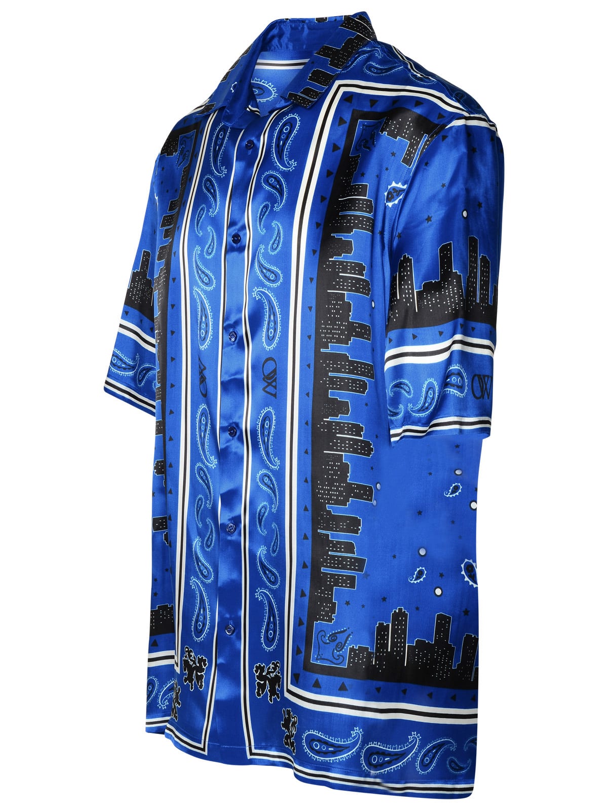 Shop Off-white Blue Viscose Shirt In Nc