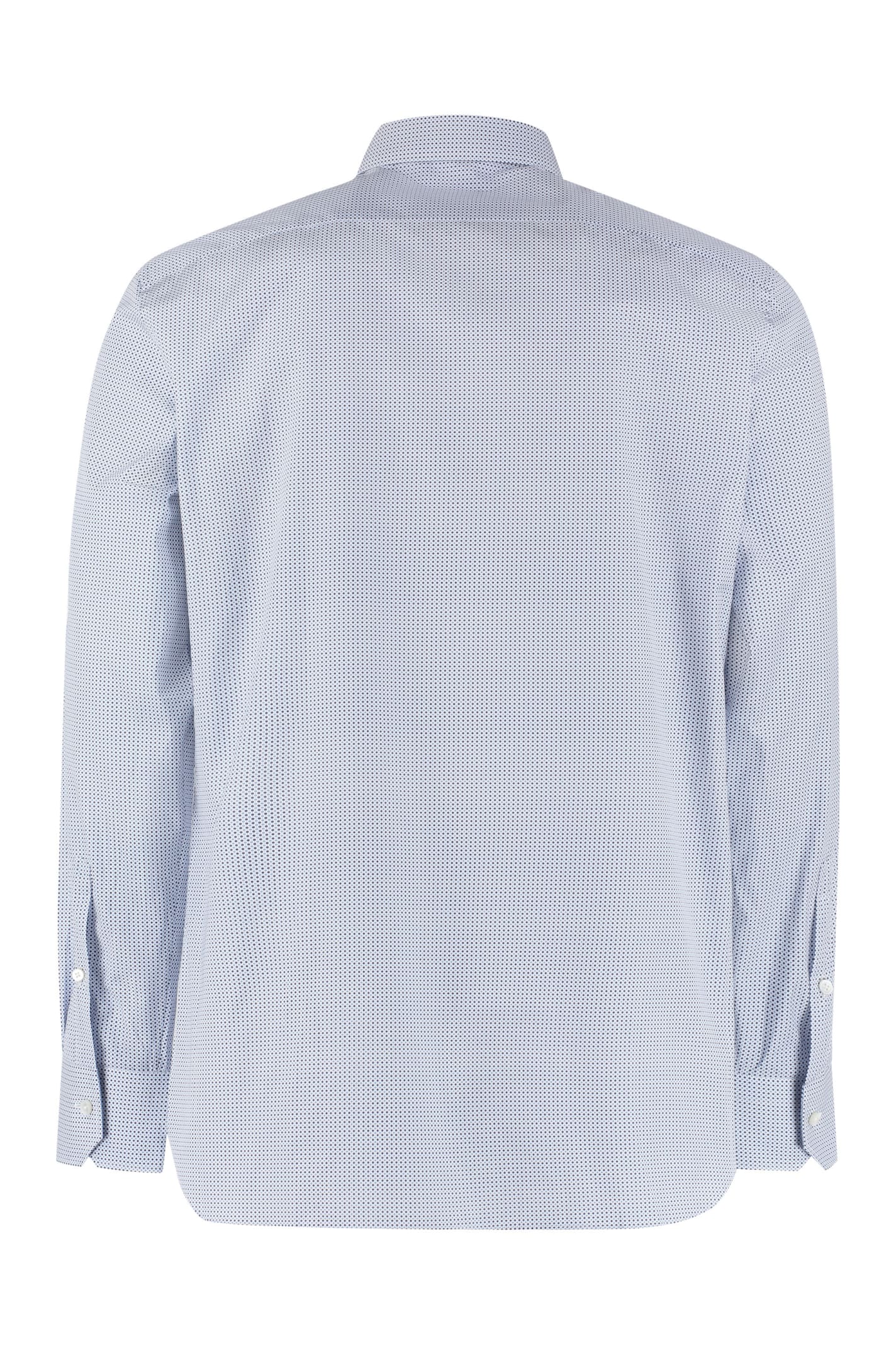 Shop Z Zegna Trofeo Comfort Cotton Shirt In Light Blue