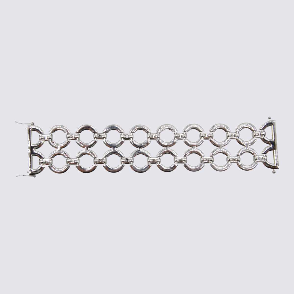 Self-portrait Circular Link Bracelets Featuring Rhinestone Embellishments In Silver