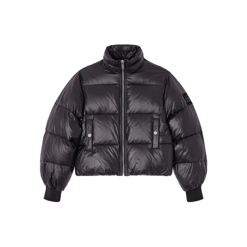 Ganni Recycled Nylon Puffer Jacket In Black
