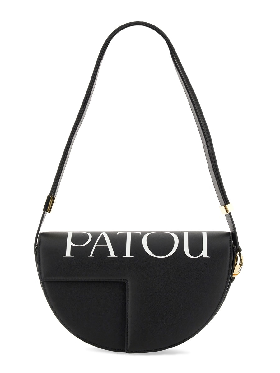 Shop Patou Leather Shoulder Bag In Black