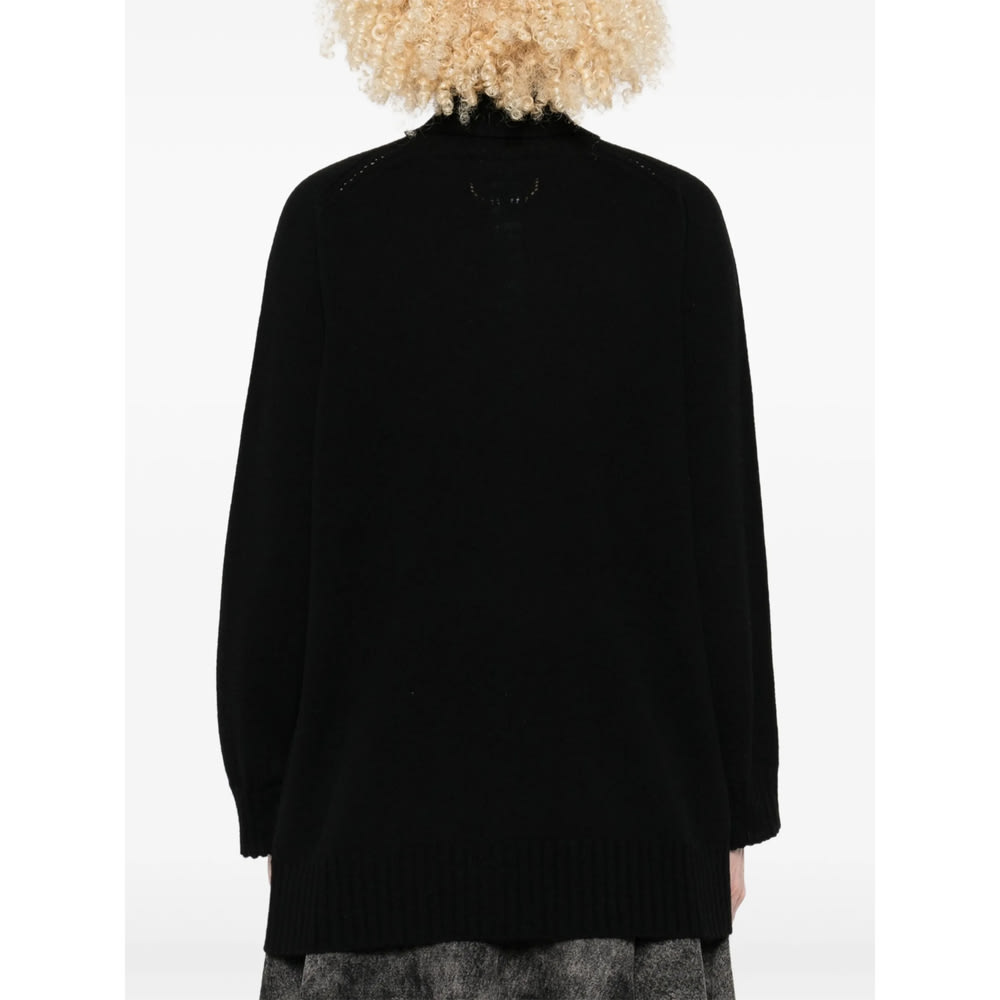 Twinset Twin-set High Neck Cashmere Blend Sweater In Black