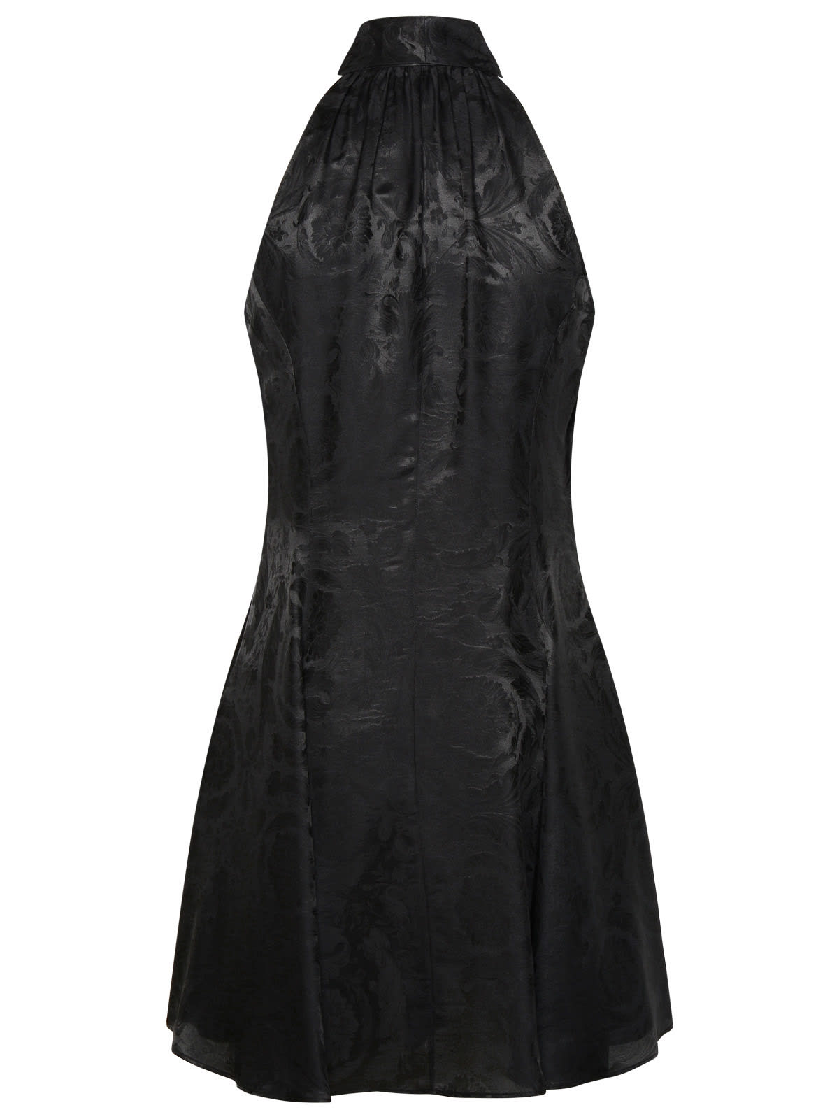 Shop Versace Barocco Dress In Black Silk Blend