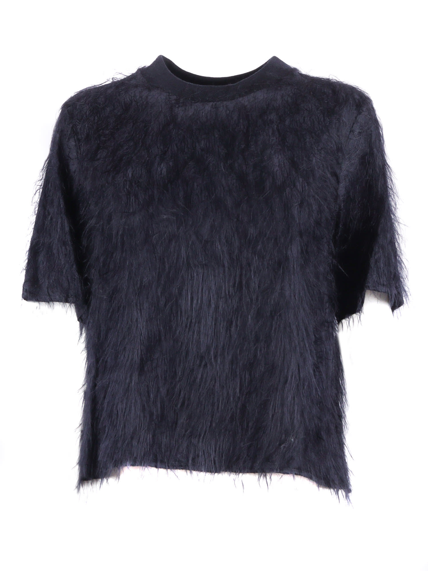 Peserico Textured Short-sleeved Blouse With Soft Finish In Blue