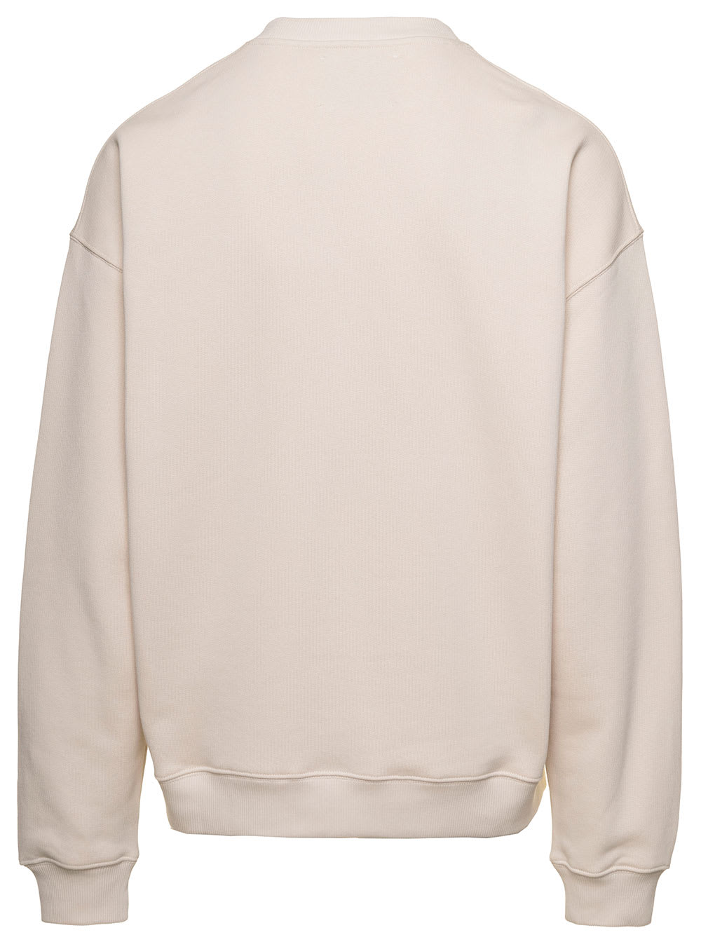 Shop Axel Arigato Team Beige Sweatshirt With Front Logo Patch In Cotton Man