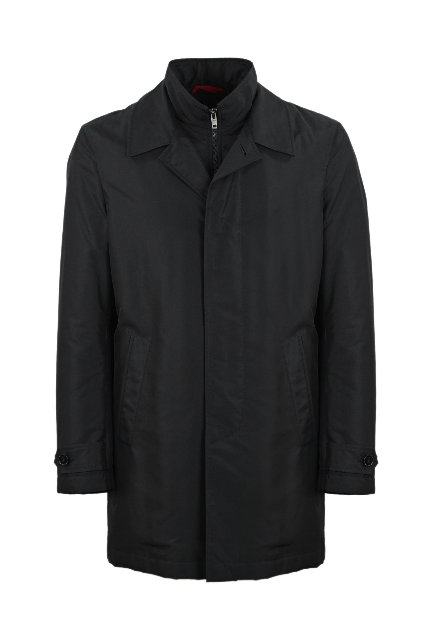 Fay Morning Waterproof Coat With High Collar In Blu