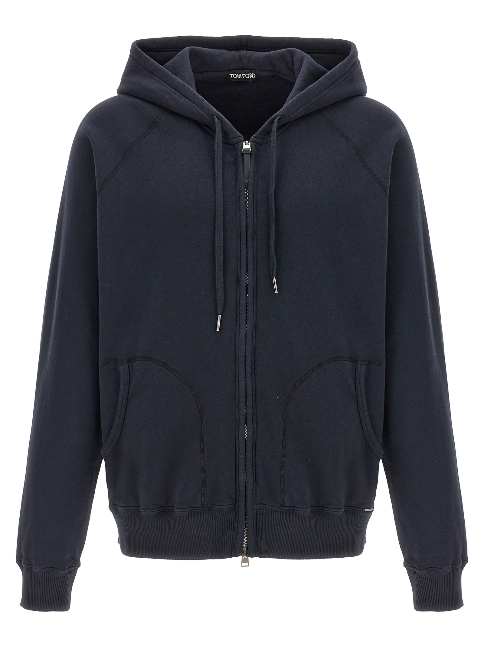 Shop Tom Ford Vintage Garment Dyed Hoodie In Blue