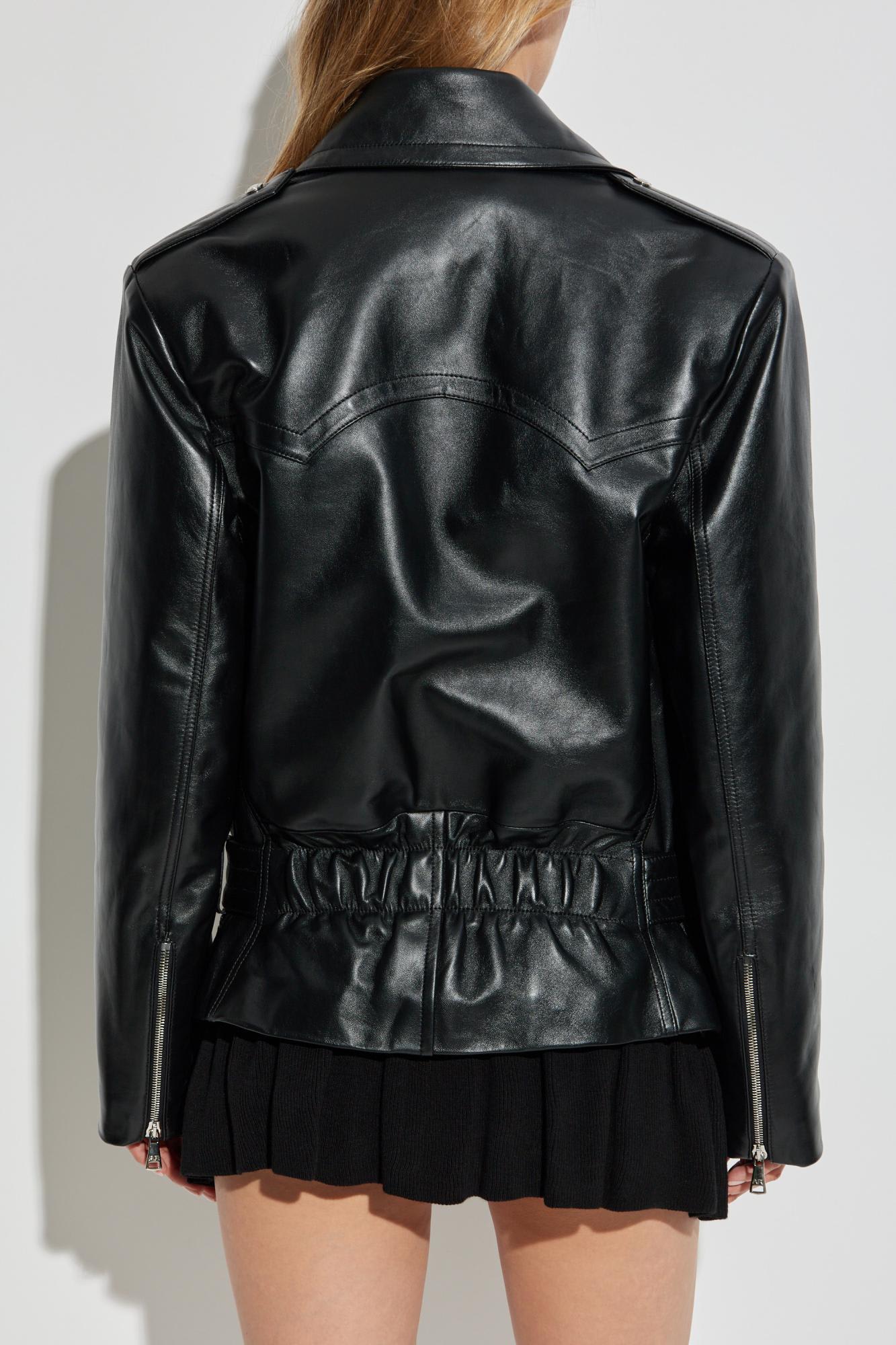 Alessandra Rich Leather Jacket In Black