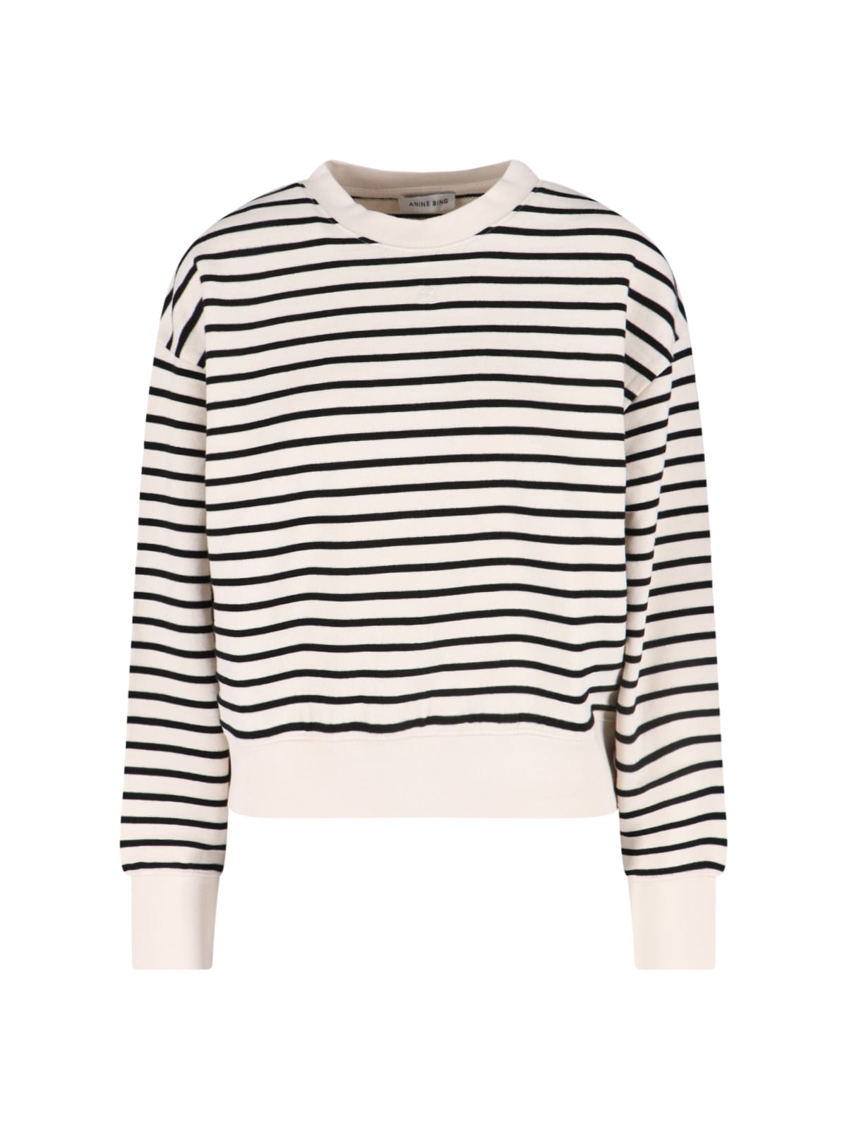 Anine Bing Striped Crew Neck Sweatshirt In Multi