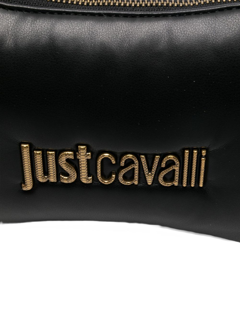Just Cavalli Logo-plaque Chain Shoulder Bag In Black