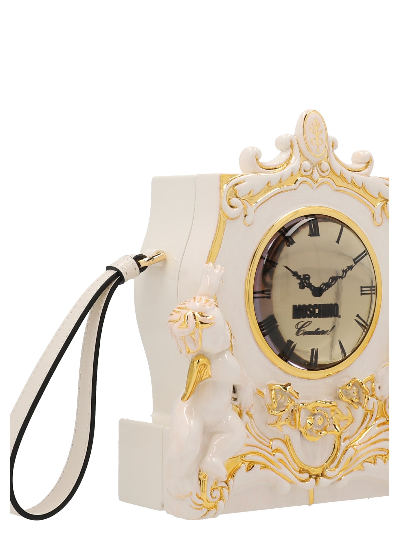 Shop Moschino Clock Clutch In White