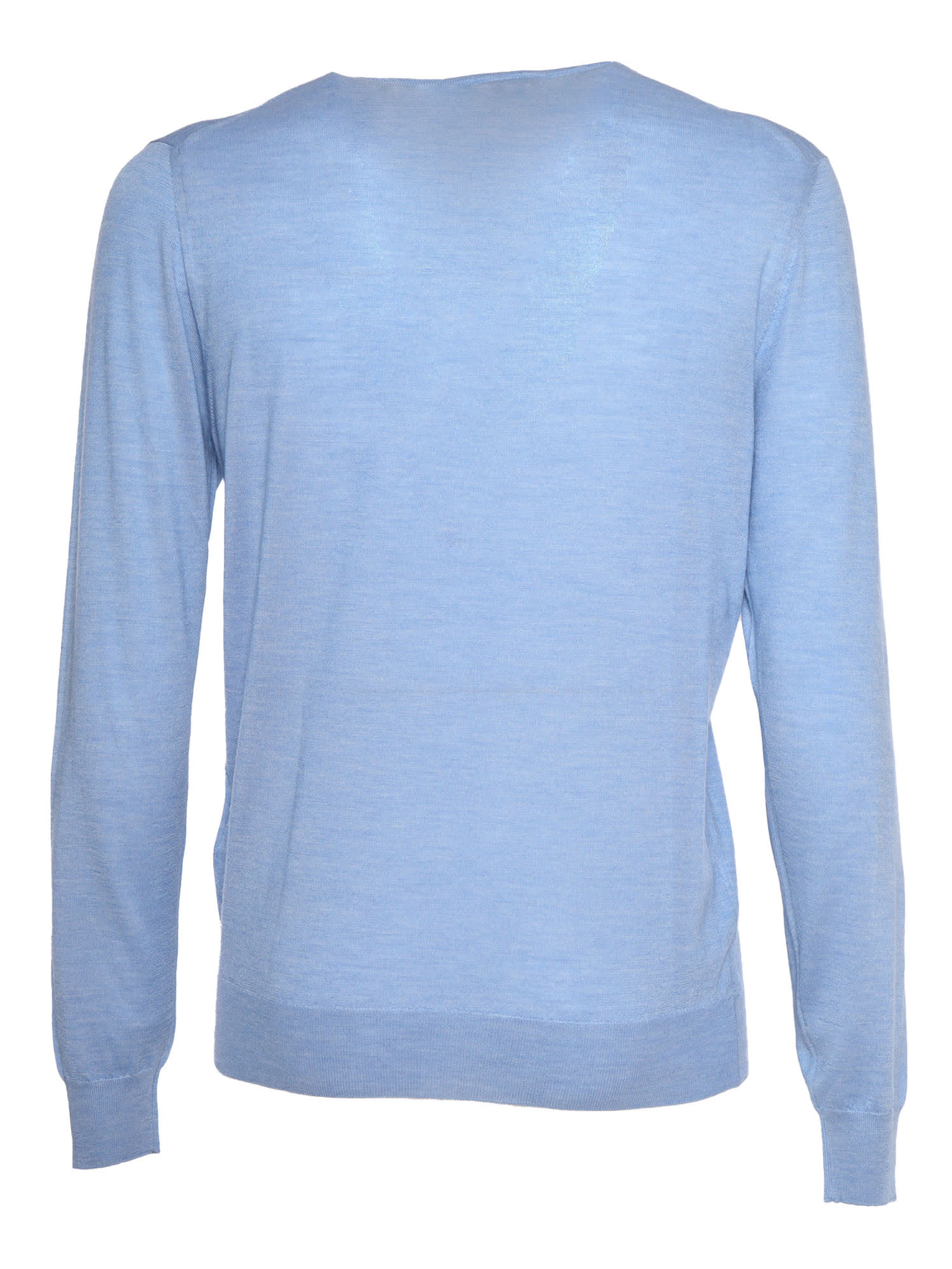 Shop Fedeli V-neck Pullover In Light Blue