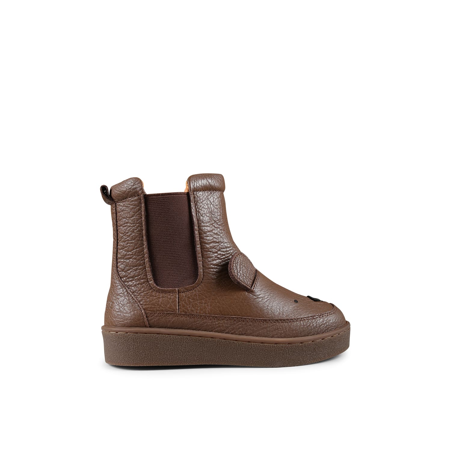 Donsje Brown Ankle Boots For Kids With Bear In Brown