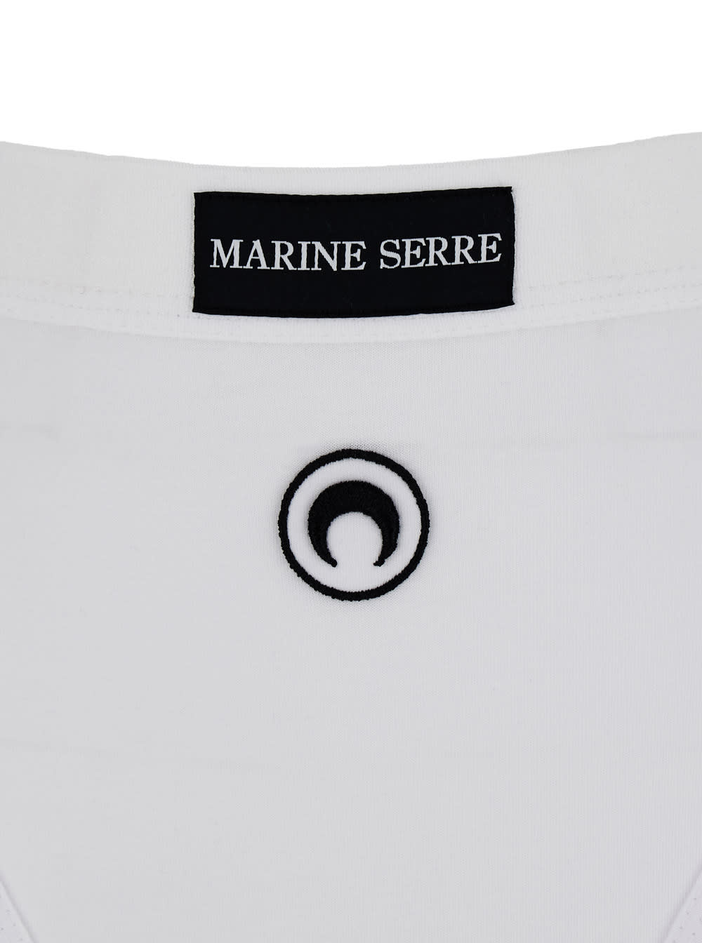 Shop Marine Serre White Briefs With Crescent Moon Logo In Cotton Woman