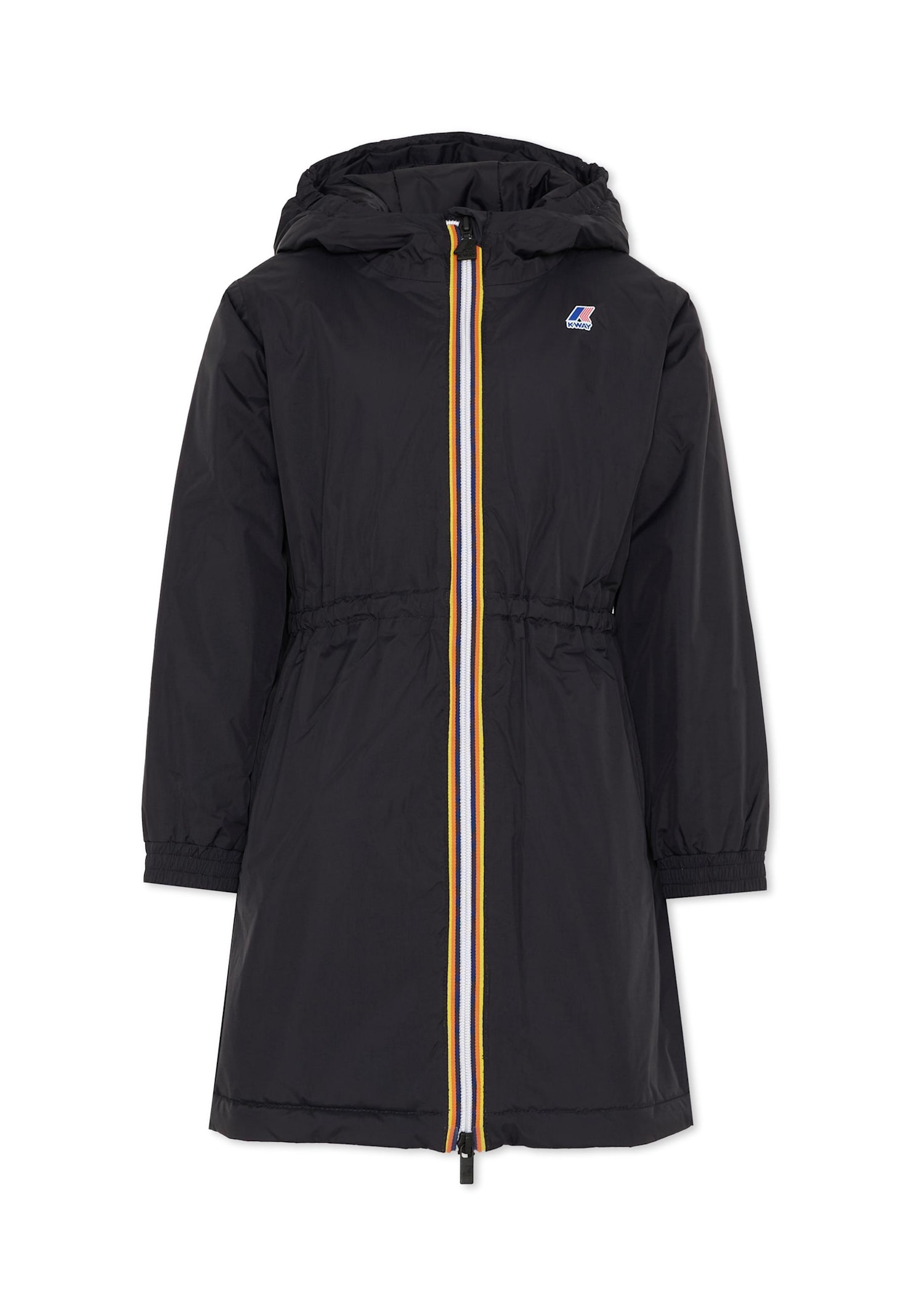 K-way Black Down Jacket For Girl With Logo In Black