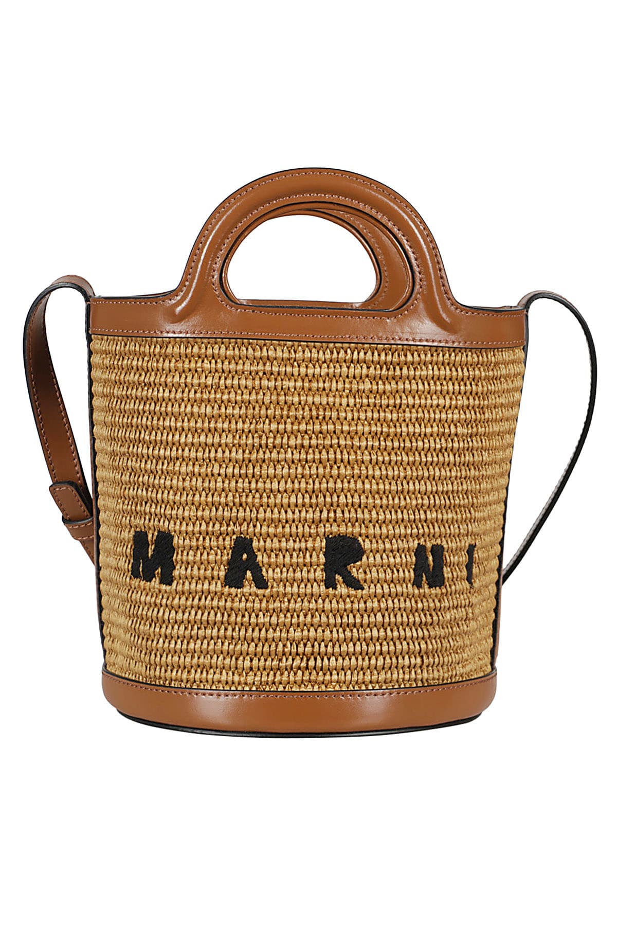Marni Tropicalia Mini Bucket In Cuoio
