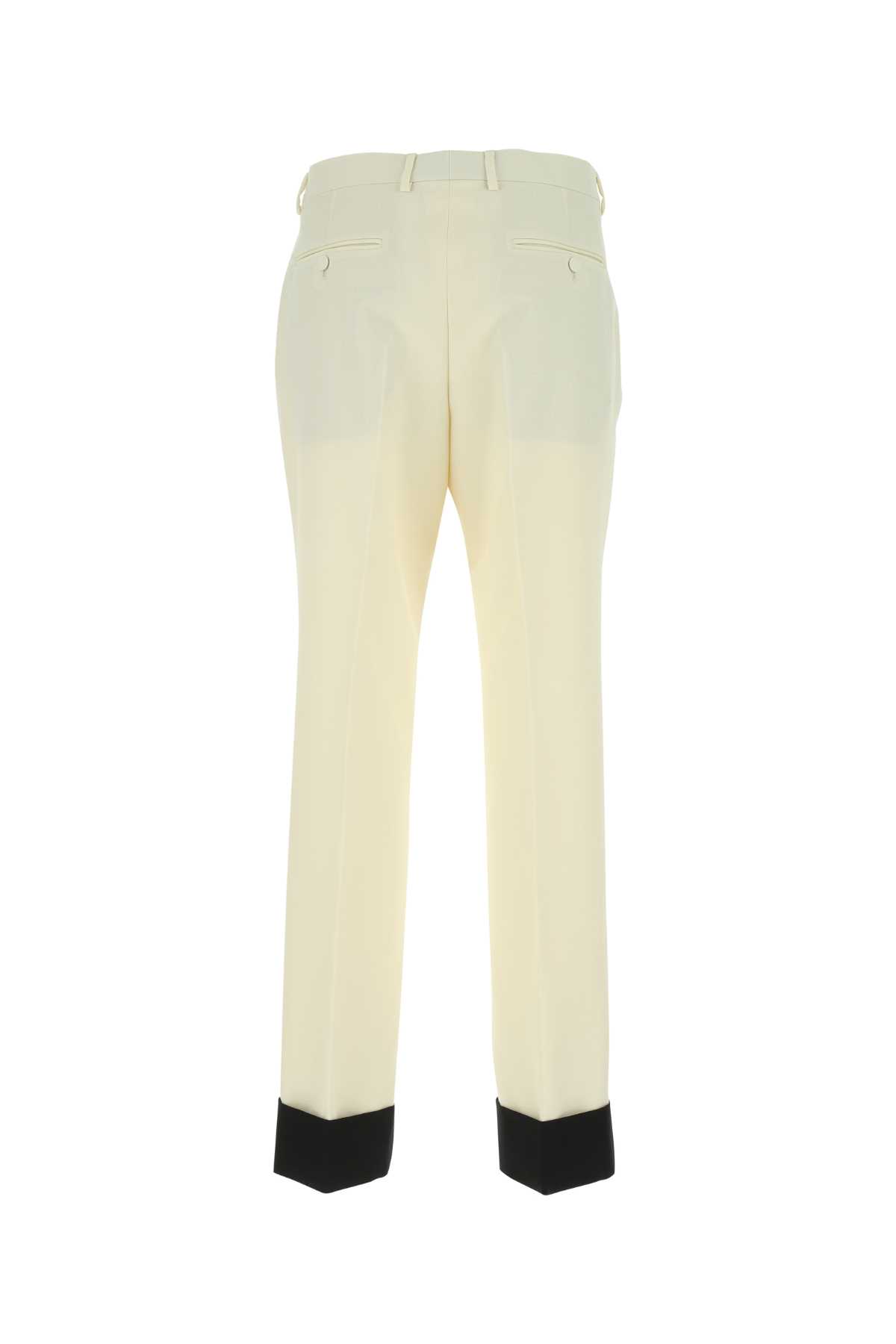 Shop Gucci Ivory Wool Blend Pant In 9198
