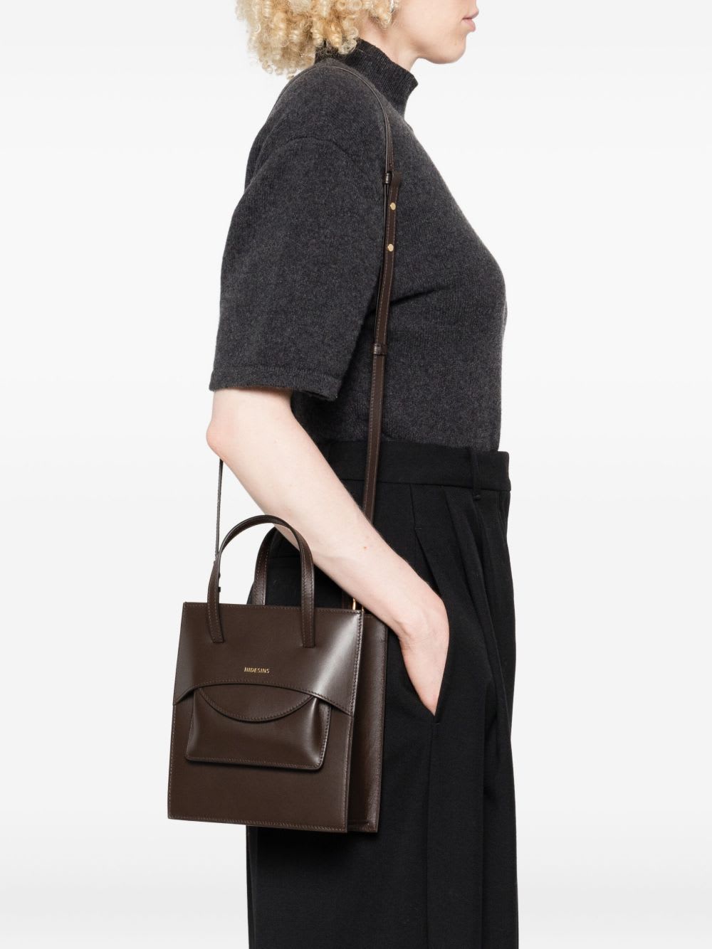 Hidesins Flap Leather Mini Bag In Brown