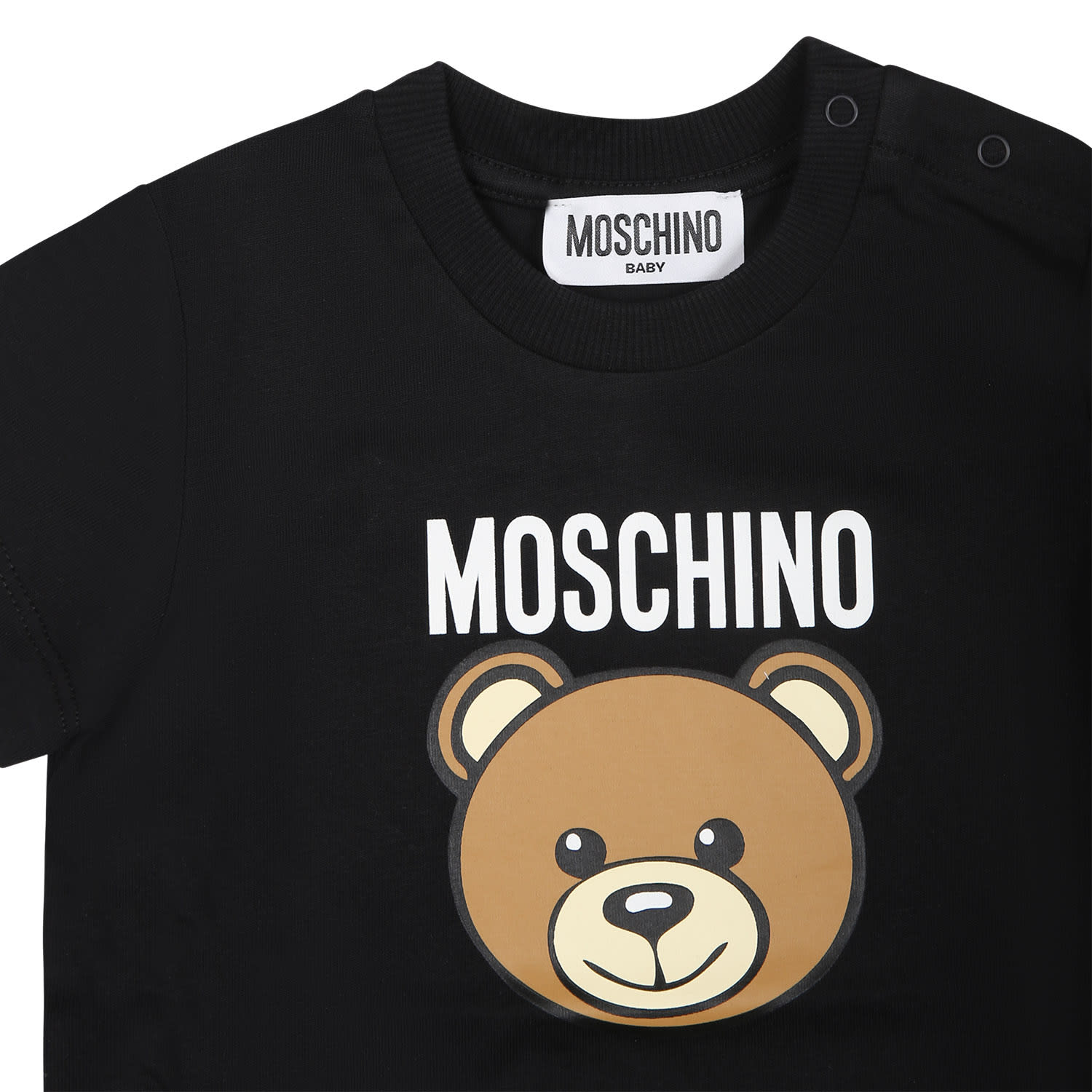 Shop Moschino Black T-shirt For Baby Kids With Teddy Bear