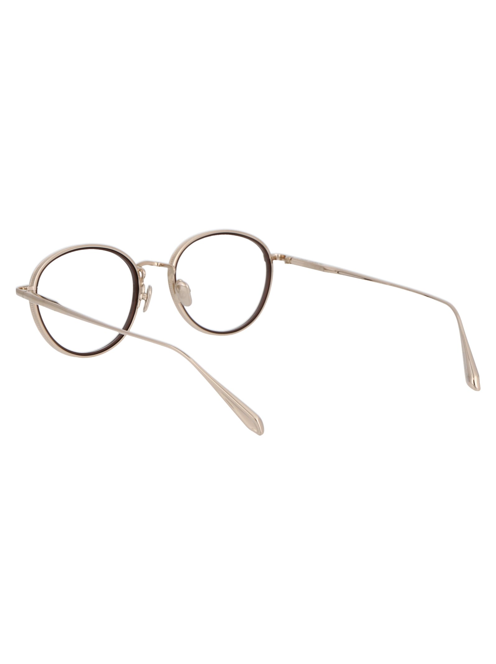 Shop Linda Farrow Moss Glasses In Lightgold/metallicbrown/optical
