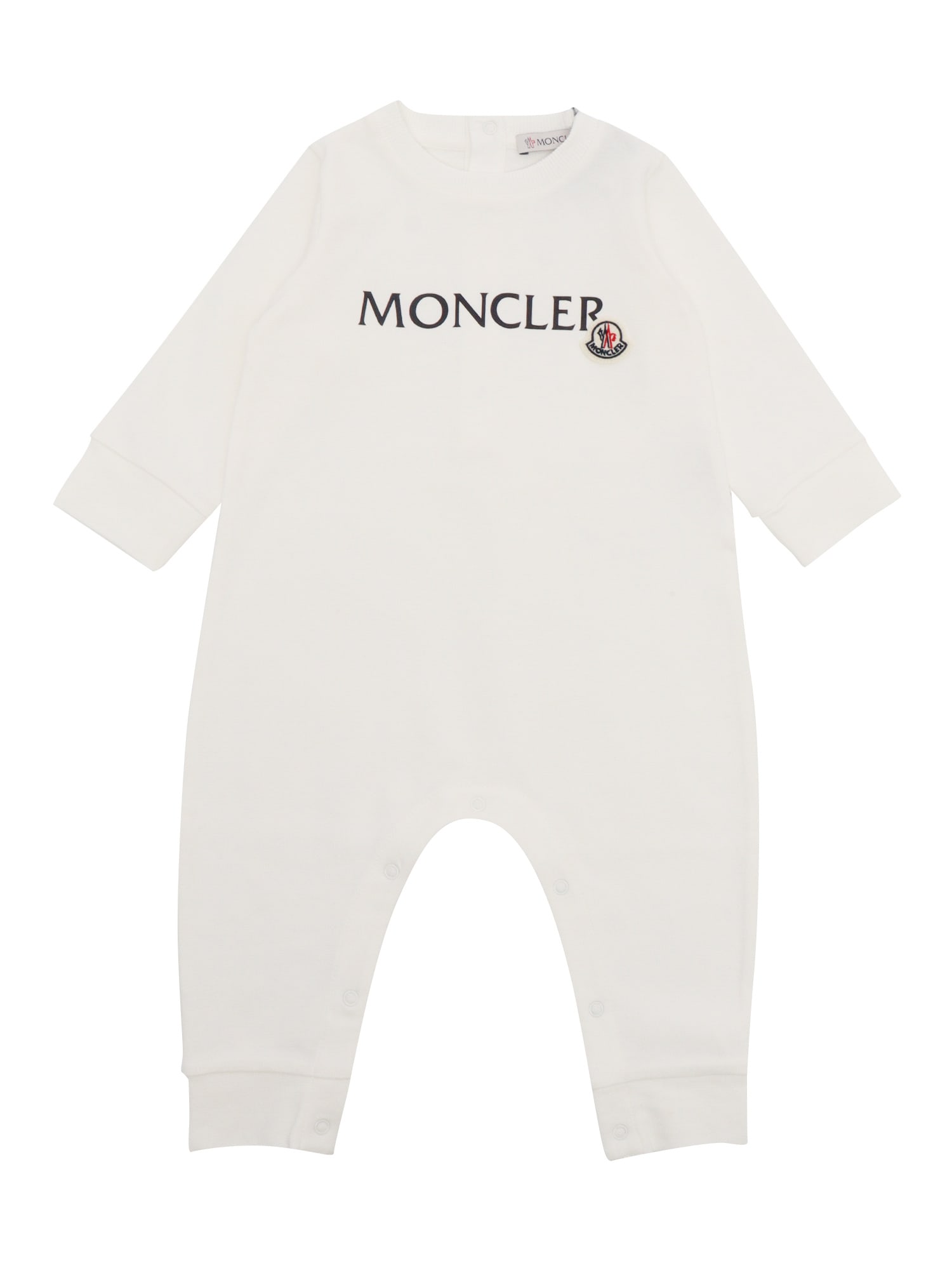 Moncler Babies' White Romper In Beige