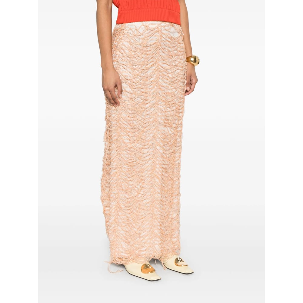 Séfr Lara Midi Skirt In Orange