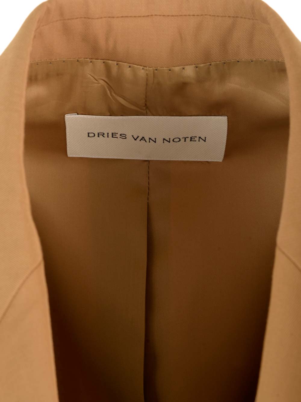 Shop Dries Van Noten Wool Blend Gabardine Coat In Beige