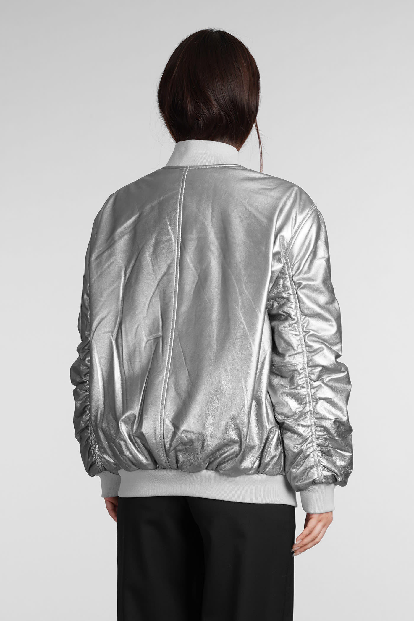 Shop Iro Morel Casual Jacket In Silver Wool And Polyester