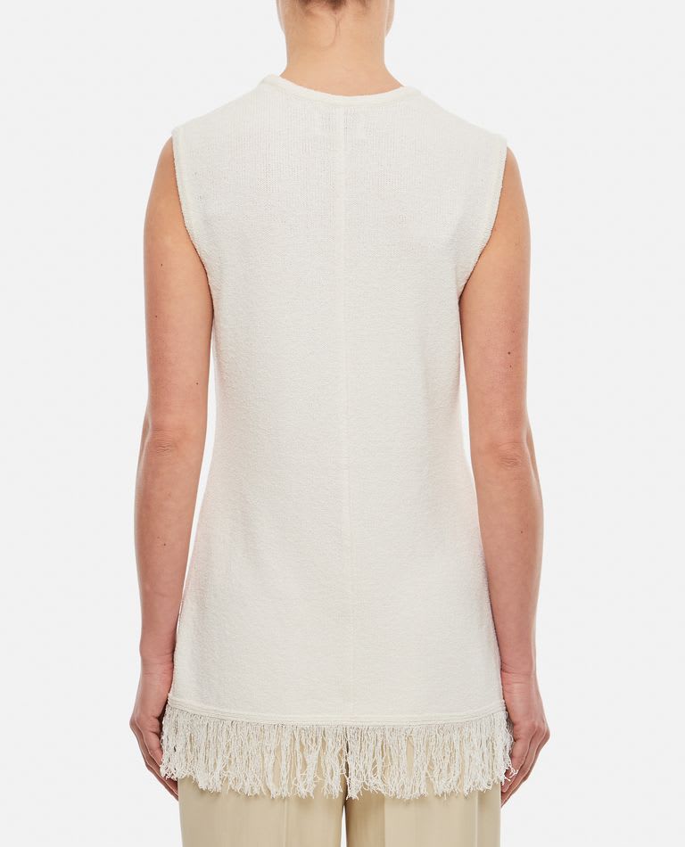 LOULOU STUDIO SORIA TOP WITH APPLIED FRINGES