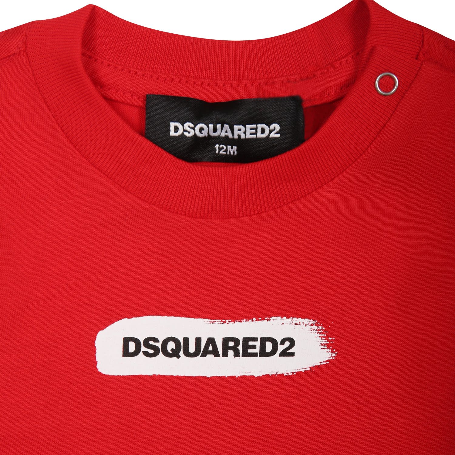 Shop Dsquared2 Red T-shirt For Baby Boy With Logo