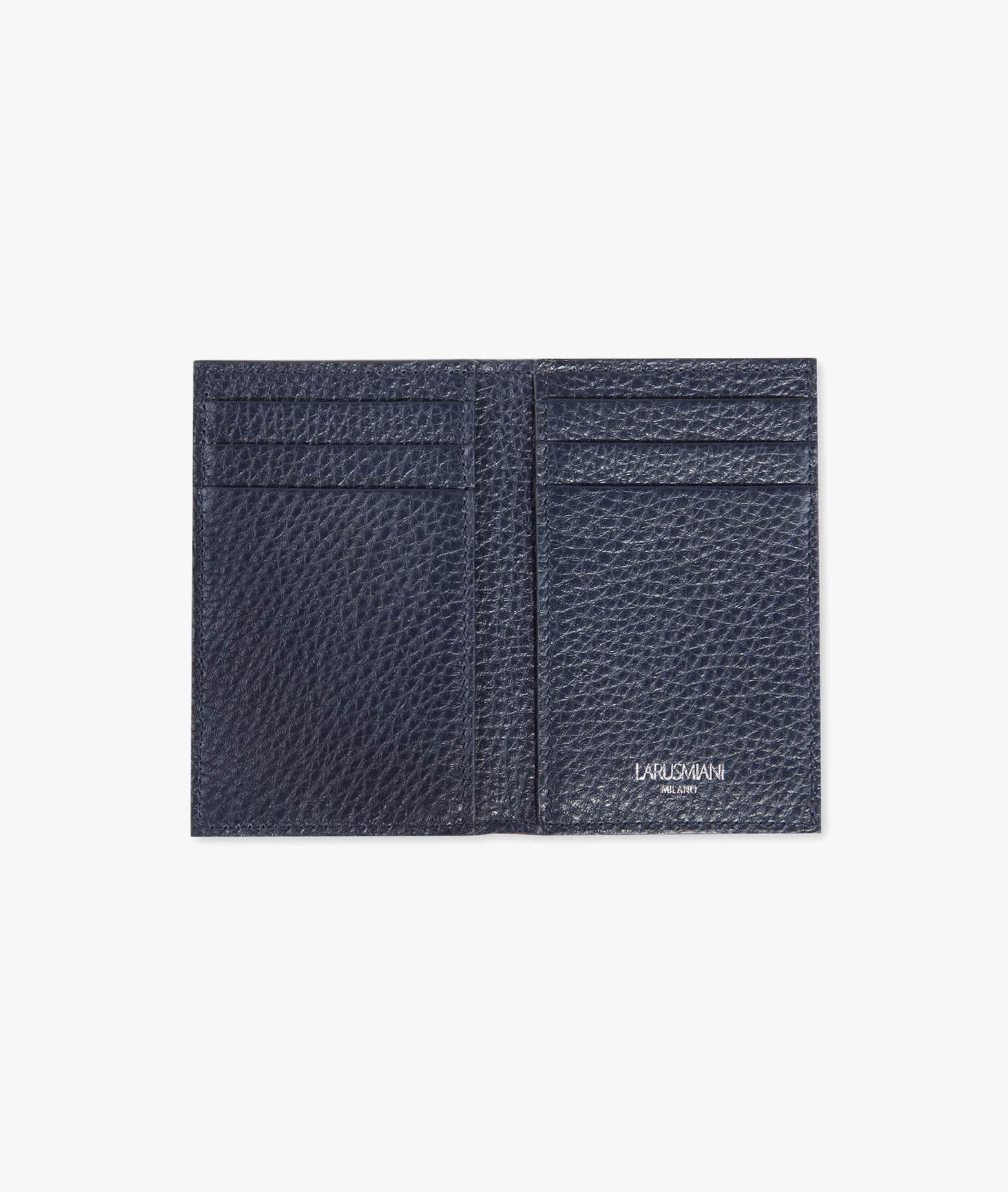 Larusmiani Vertical Card Holder St.moritz Wallet In Navy