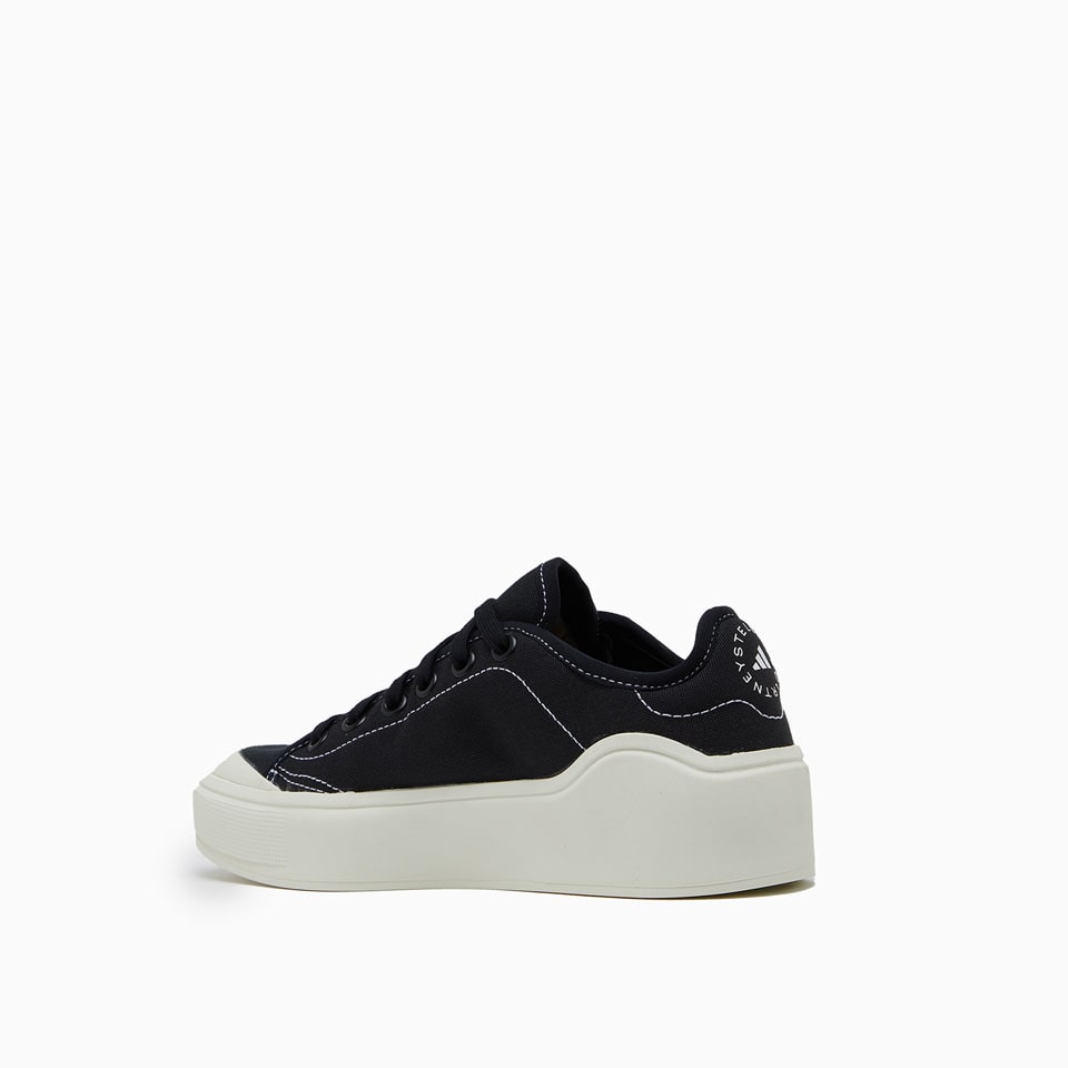 Shop Adidas By Stella Mccartney Court Cotton Sneakers Hp5702 In Black