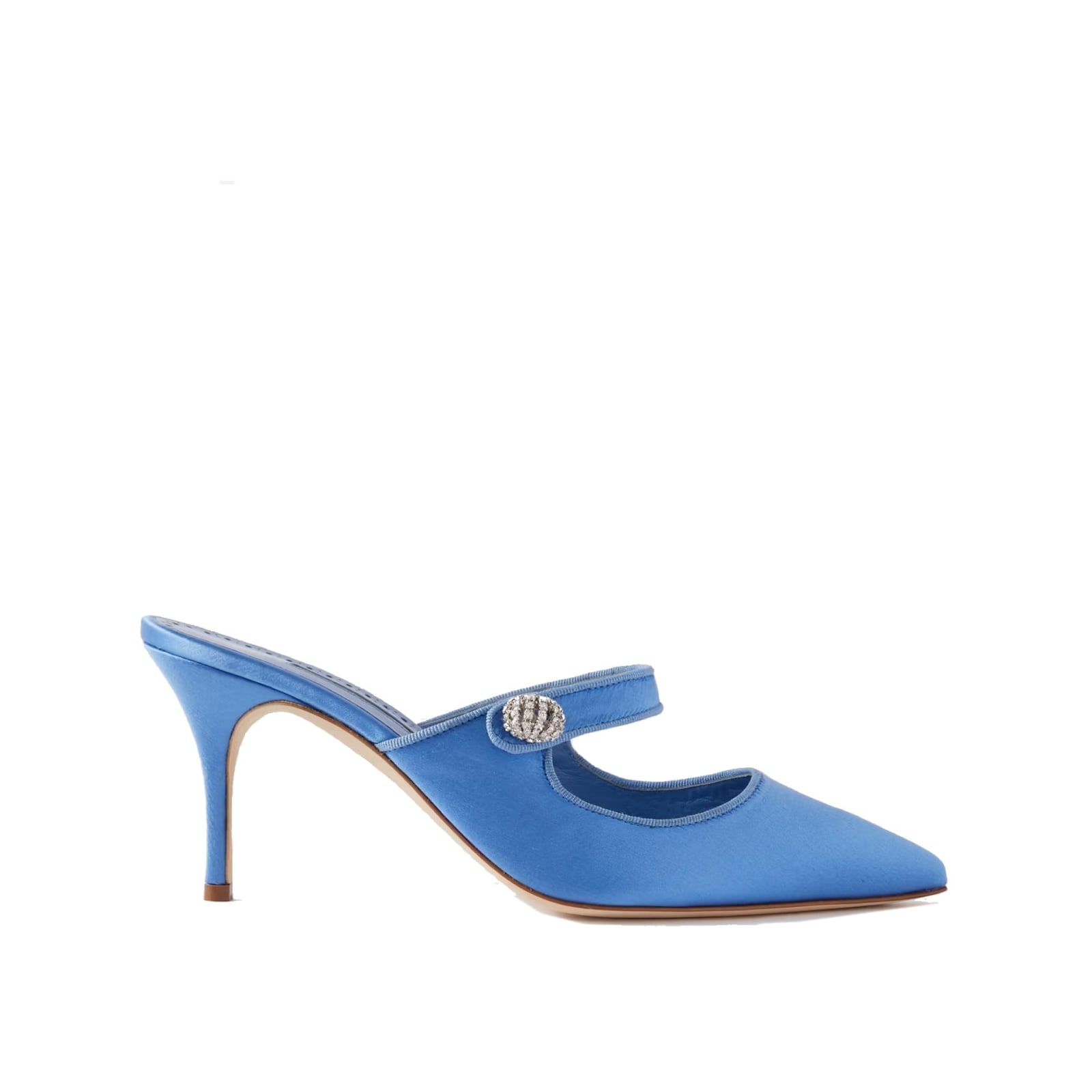 Shop Manolo Blahnik Camparimu Jewel 070 Mules In Blue