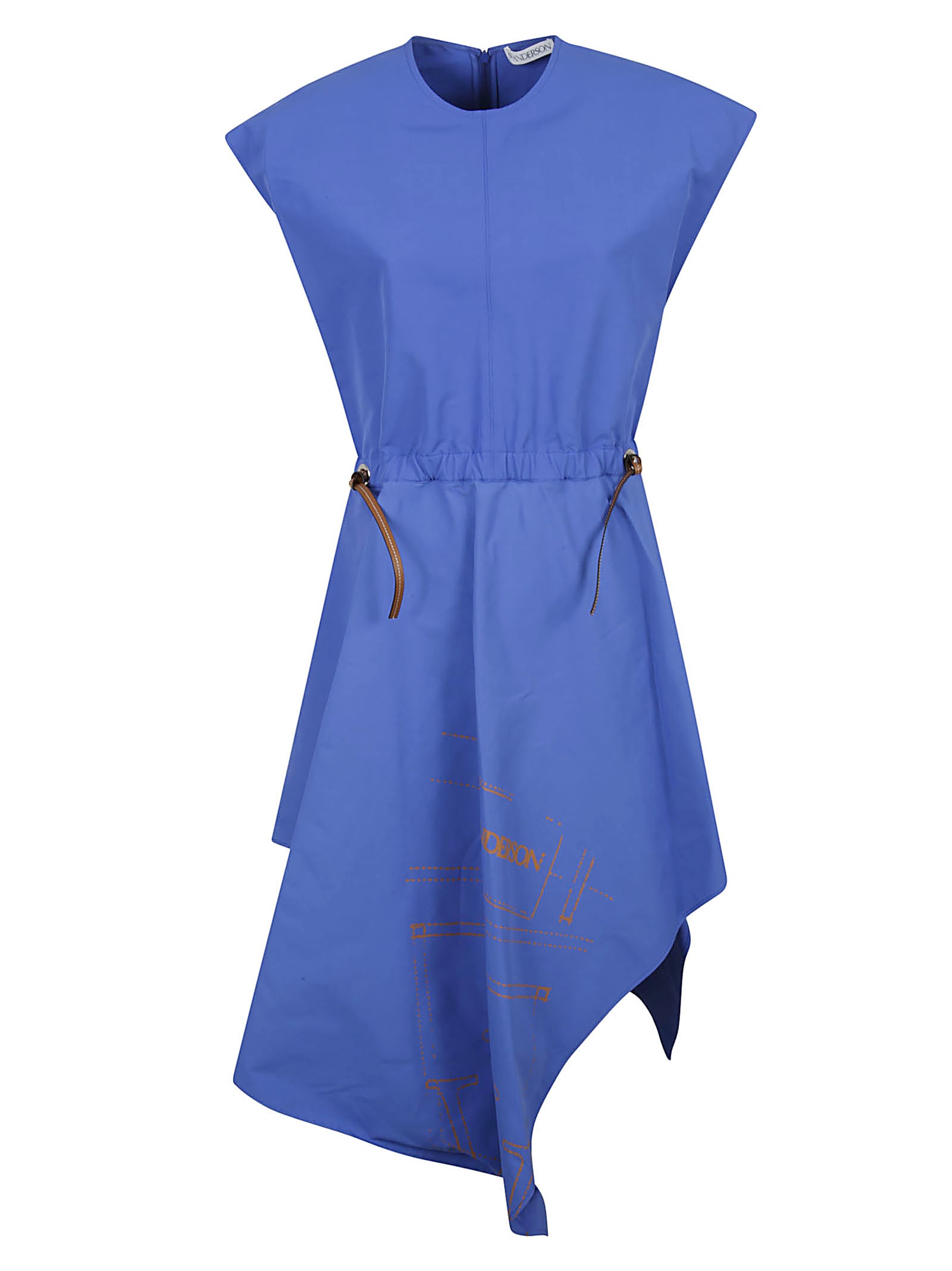 J.W. Anderson Cap Sleeve Asymmetric Midi Dress