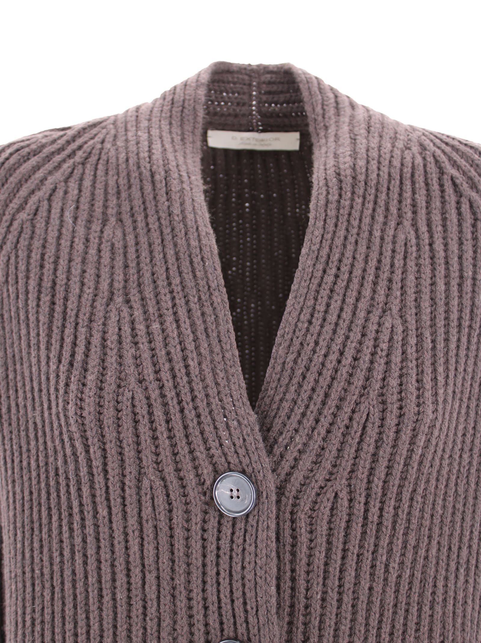 D Exterior Long Corduroy Coat In Brown