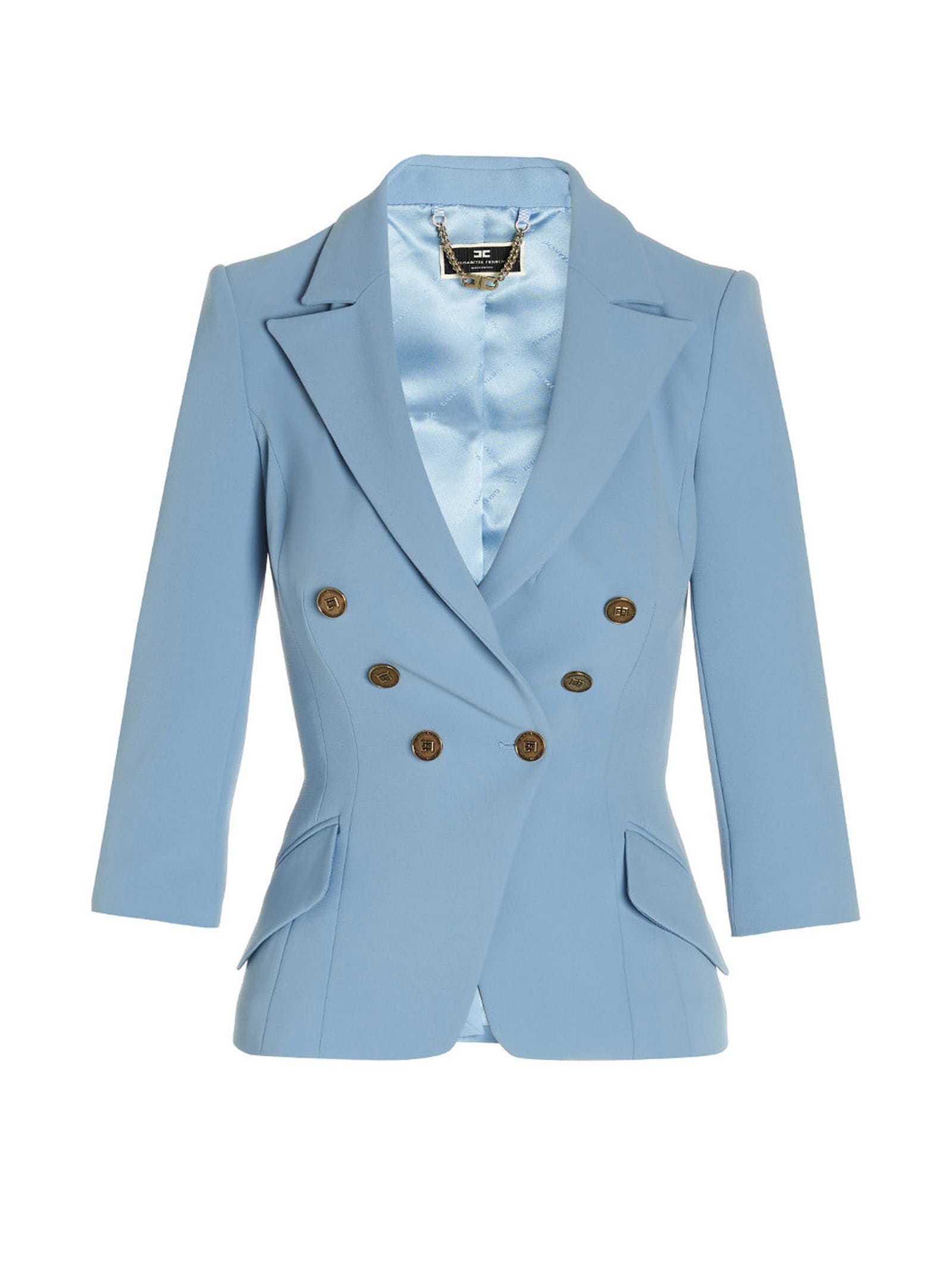 Elisabetta Franchi Blazer Woman Color Dust In Light Blue | ModeSens