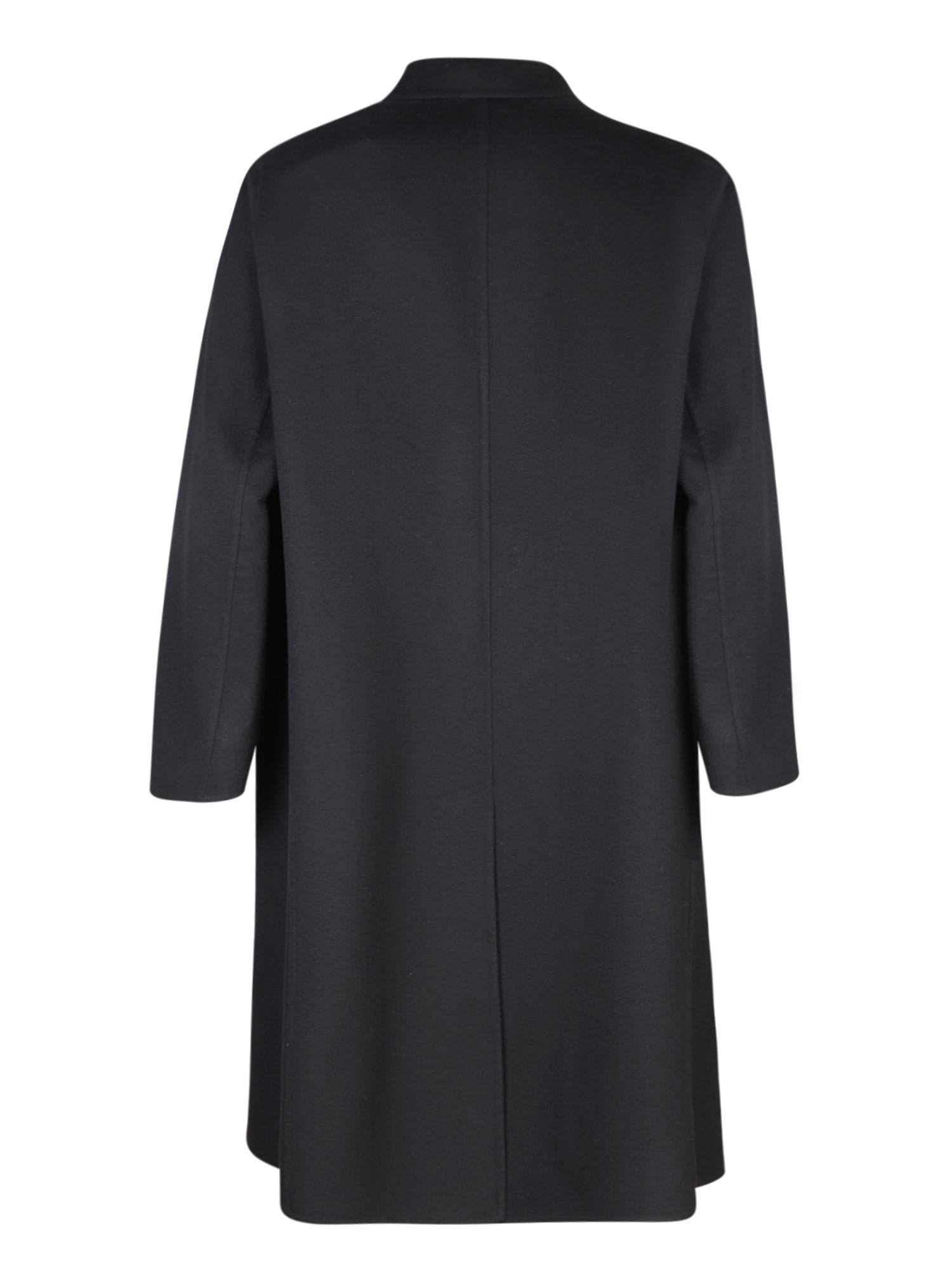 Shop Lardini Double Wool Black Coat