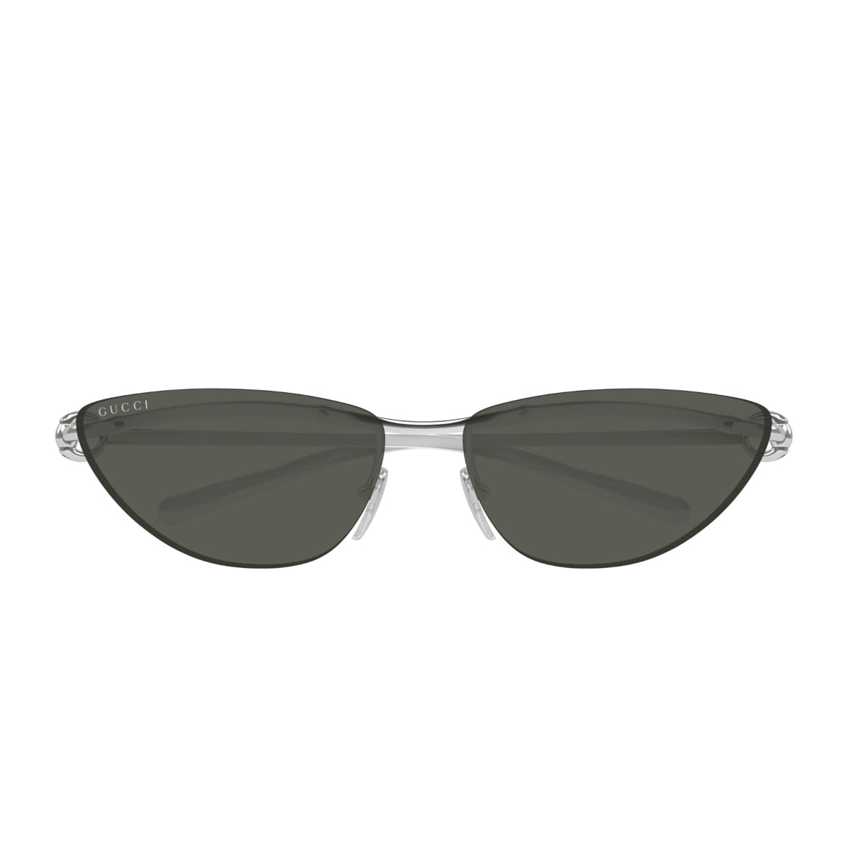 Shop Gucci Gg1701s Linea Horsebit 001 Silver Grey Sunglasses In Argento