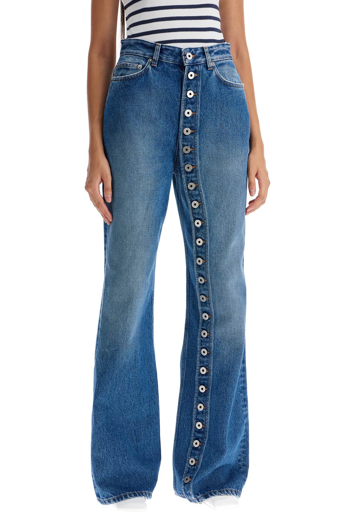 Shop Jean Paul Gaultier High-end Denim Jeans In Vintageblue (blue)