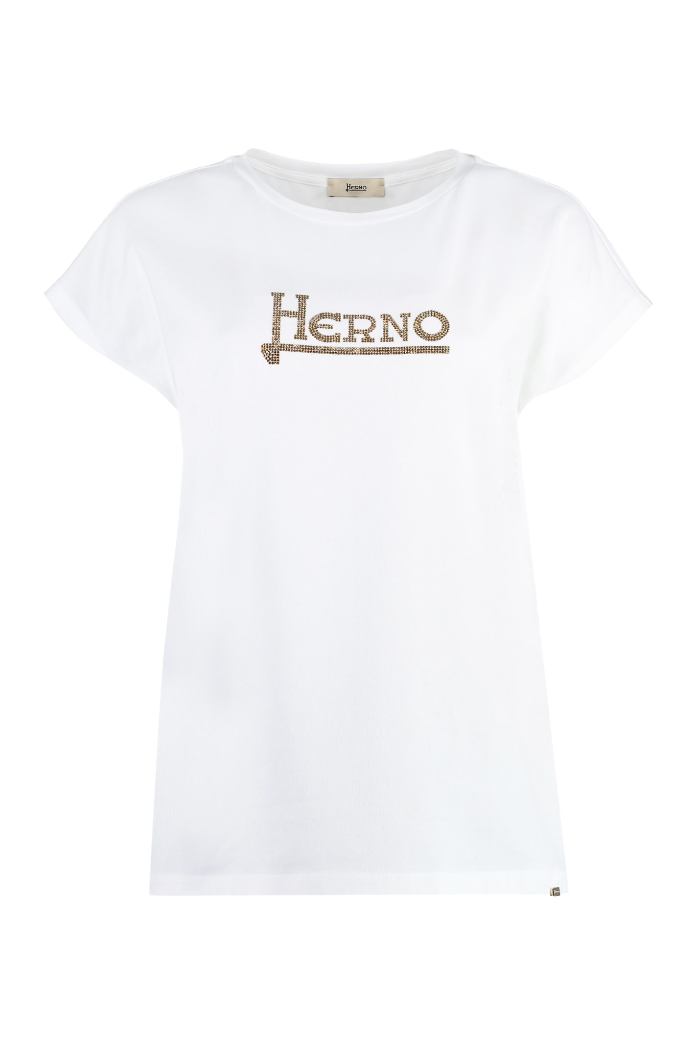 Shop Herno Logo Cotton T-shirt In Bianco