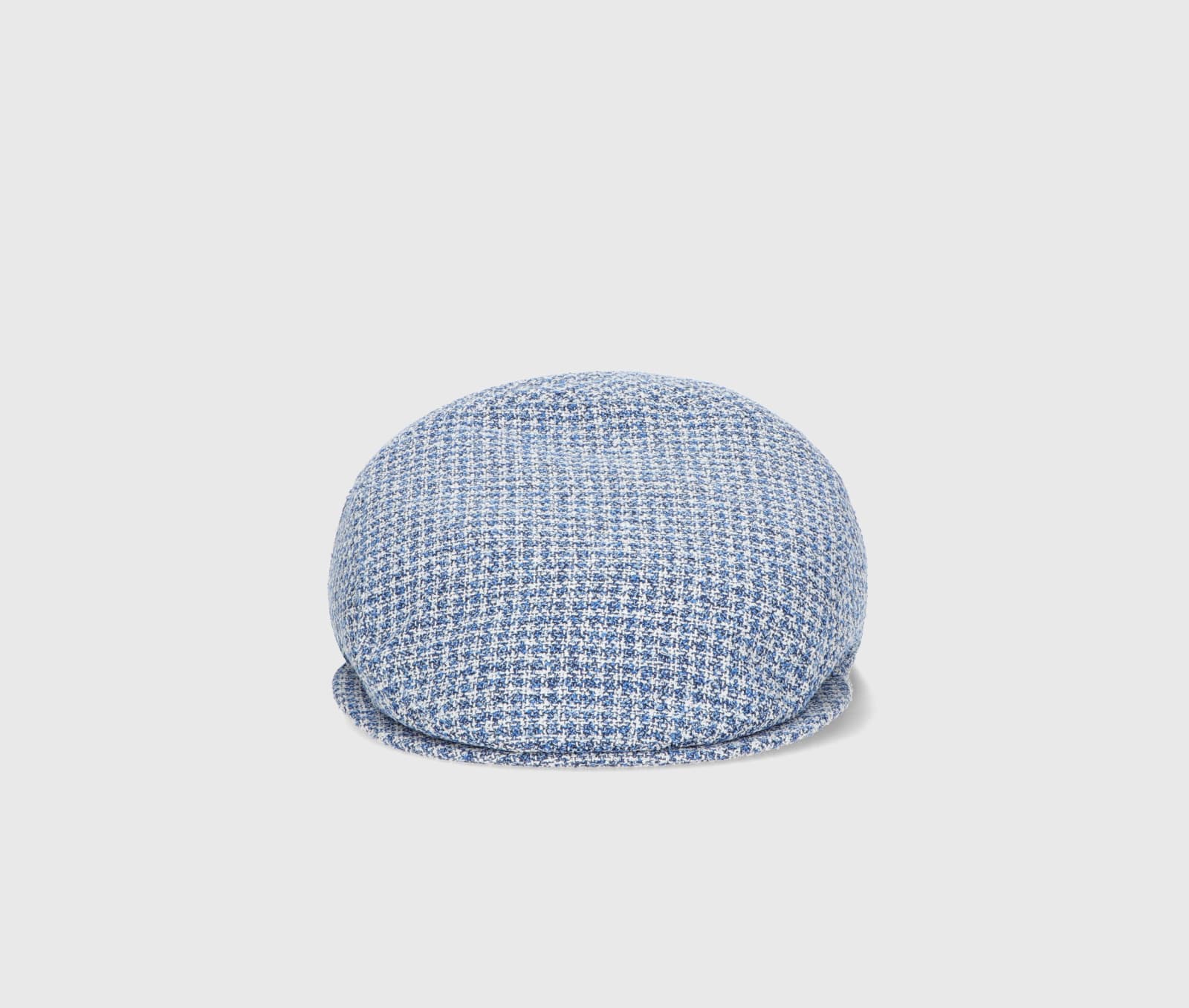 Shop Borsalino Vincenzo Soft Flat Cap In Houndstooth Blue/white