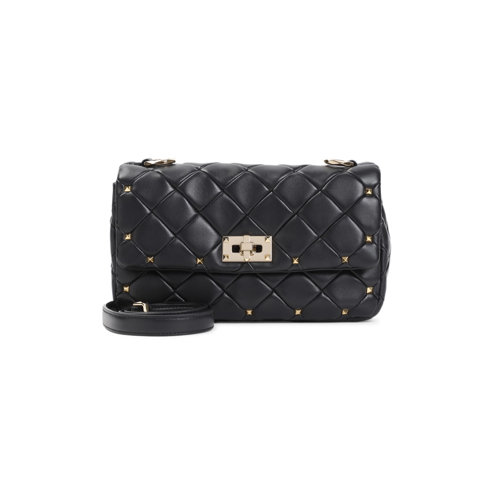 Shop Valentino Rockstud Spike Small Shoulder Bag In No Nero