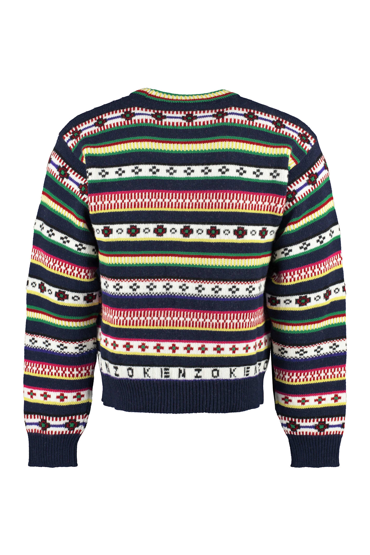 Kenzo Jacquard Wool Sweater In Multicolor