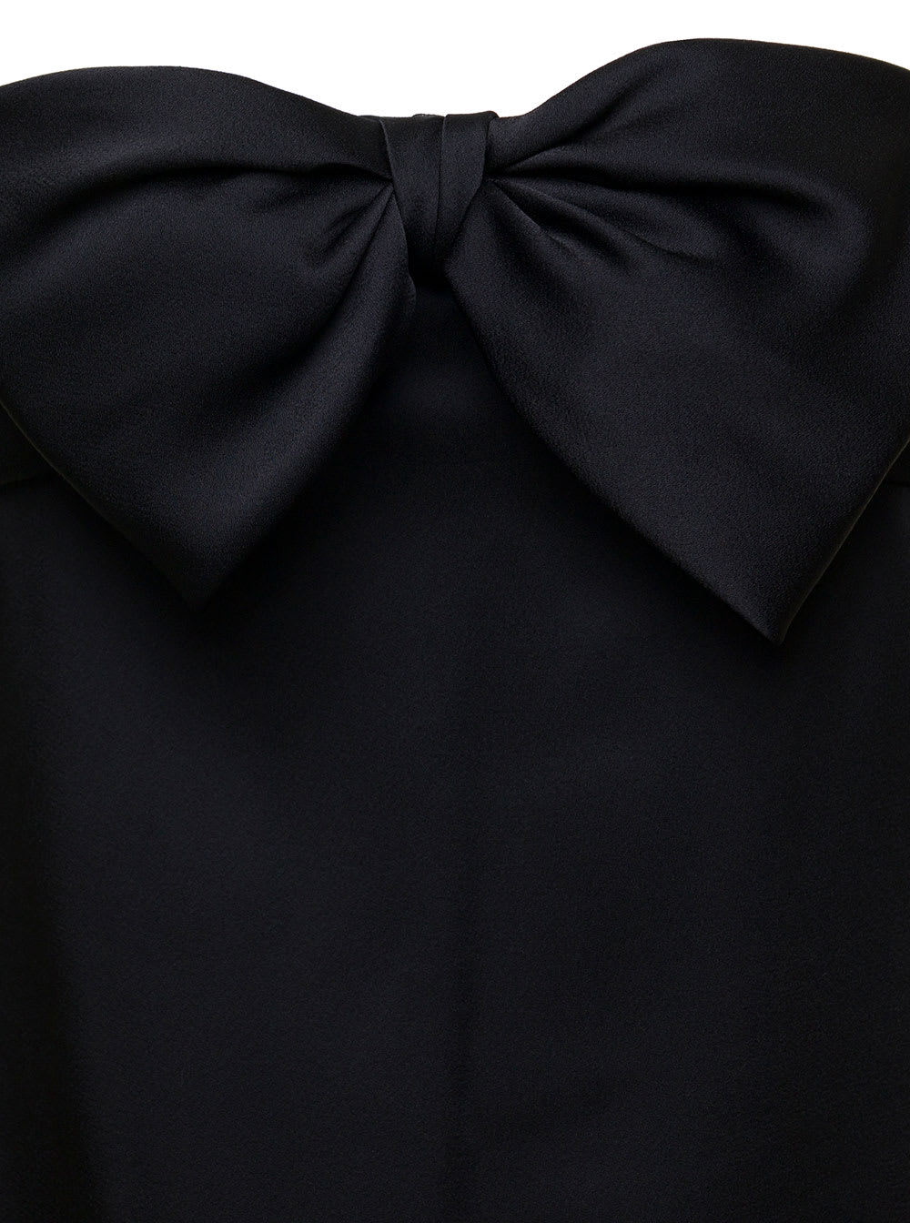 Shop Saint Laurent Black Bowl-detail Strapless Minidress In Viscose Woman