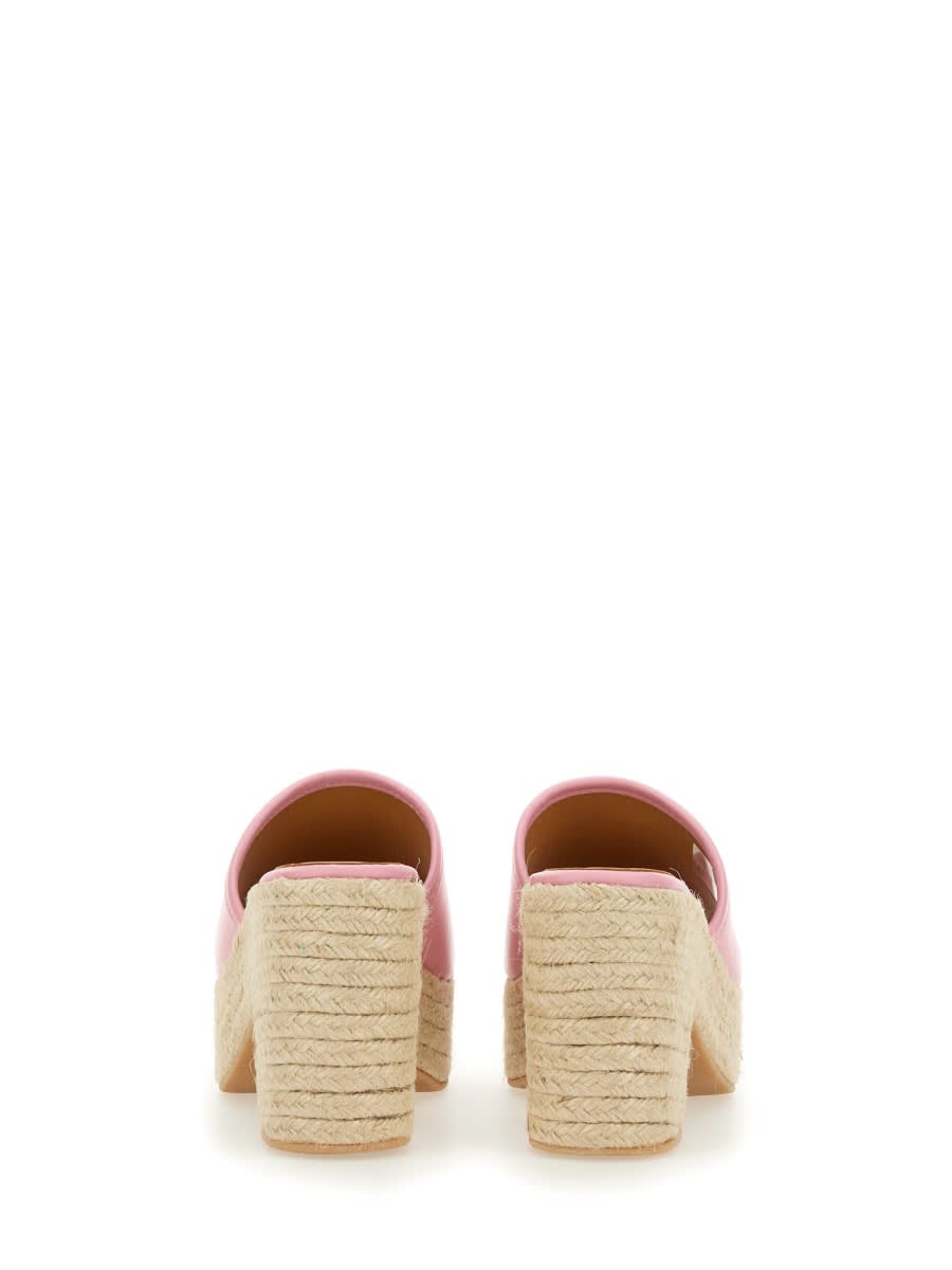 Shop M05ch1n0 Jeans Leather Sandal In Pink