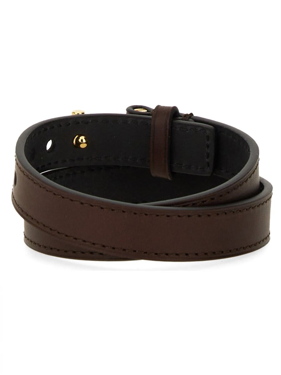 Shop Tom Ford T-buckle Fastened Bracelet In Brown