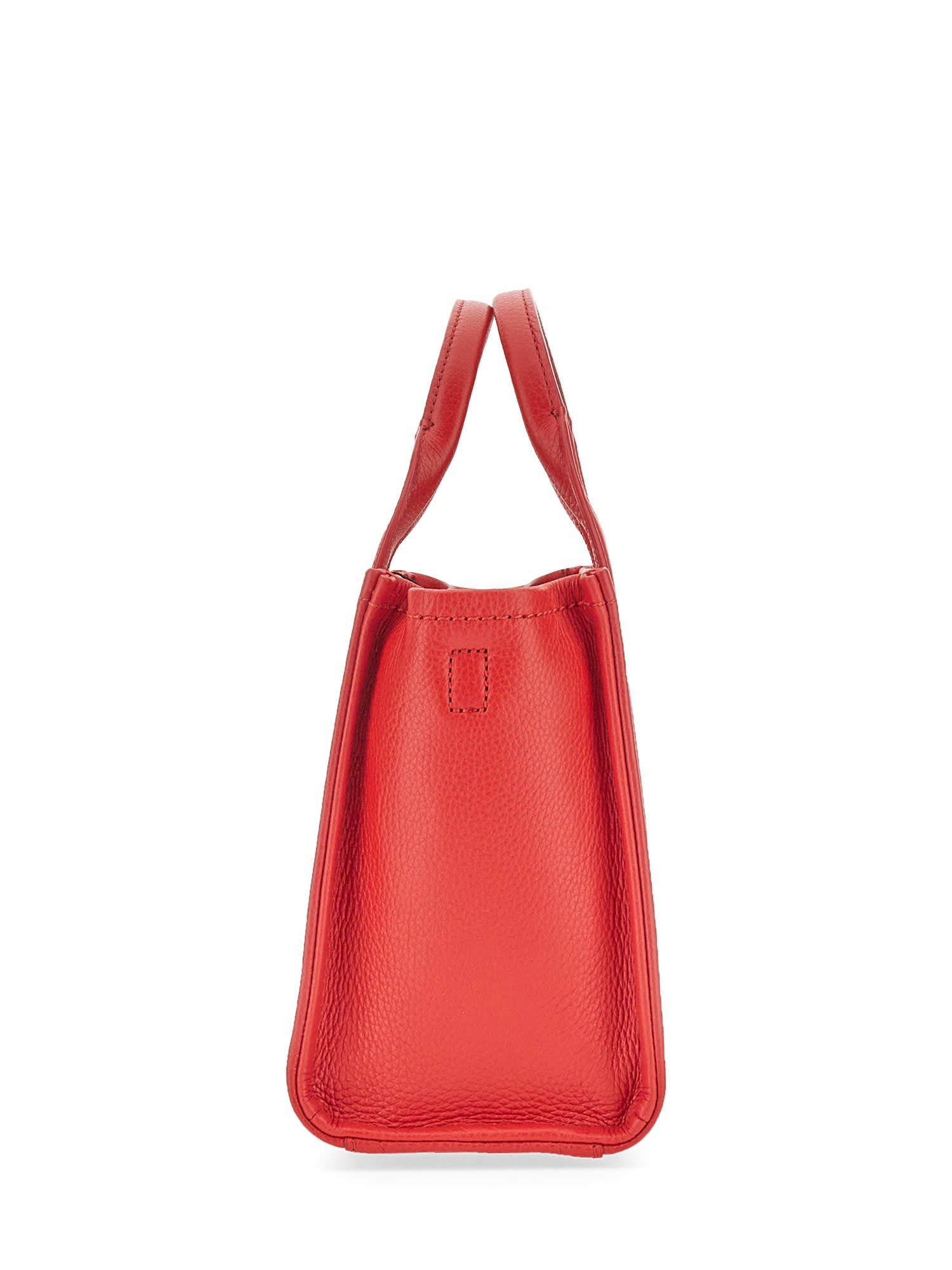 Marc Jacobs The Mini Tote Leather Bag In Rosso