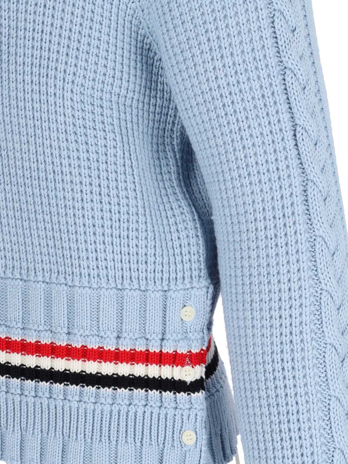 Shop Thom Browne Wool Sweater In Light Blue